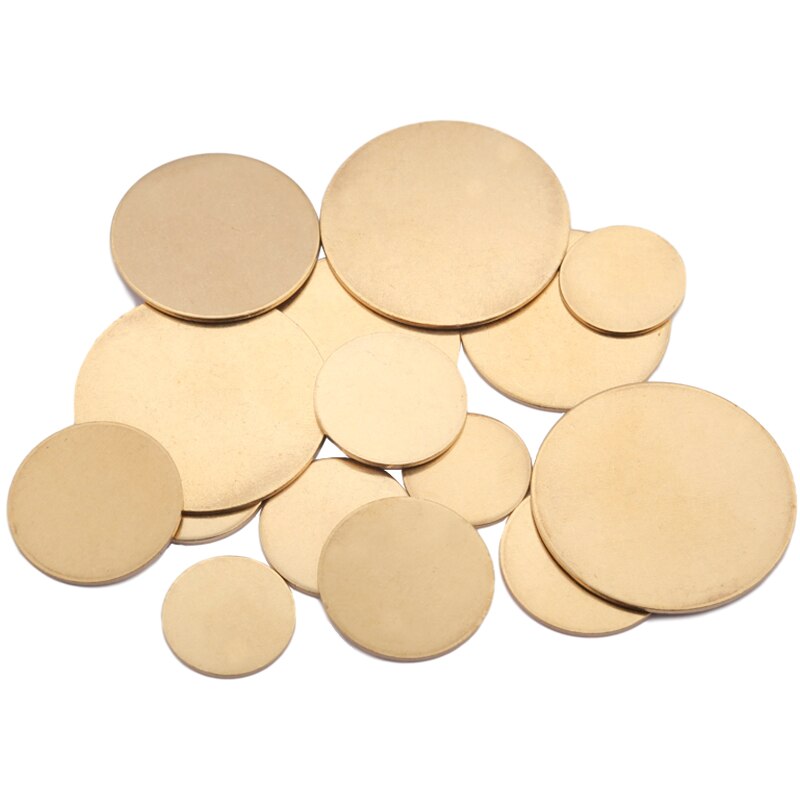10 Uds. De dijes de disco de latón crudo de 30mm de diámetro con estampado de Metal en blanco sin agujeros, accesorios para fabricación de collares colgantes