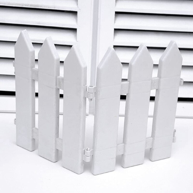 20Pcs Picket Fence Christmas Tree Fence Decoration Garden Lawn Courtyard Fence White