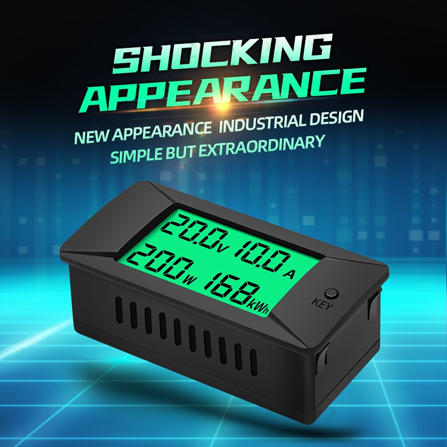 Dc 0-300v 300a voltmeter amperemeter bilbatteri testare kwh el energi spänning effektmätare monitor 12v 24v 48v 96v +  shunt