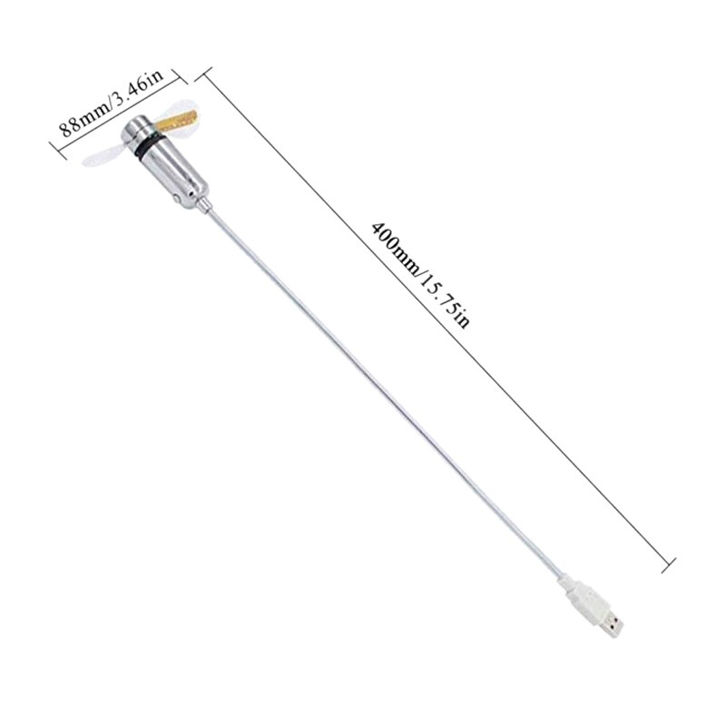 USB Fans Mini Time and Temperature Display with LED Light Cool Gadget for Laptop PC Computer