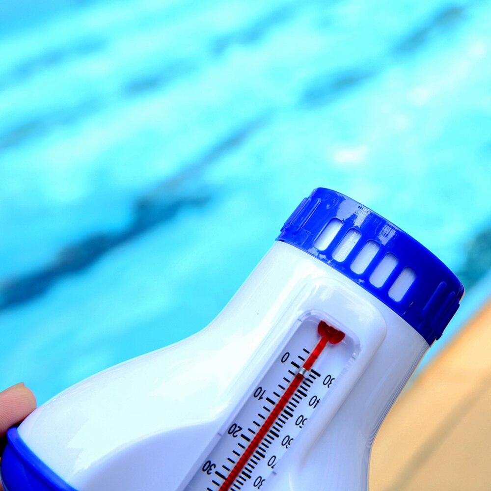 Zwembad Drijvende Chemische Chloor Dispenser Met Thermometer Desinfectie Zwembad Schoonmaken Tool Desinfectie Applicator Pomp