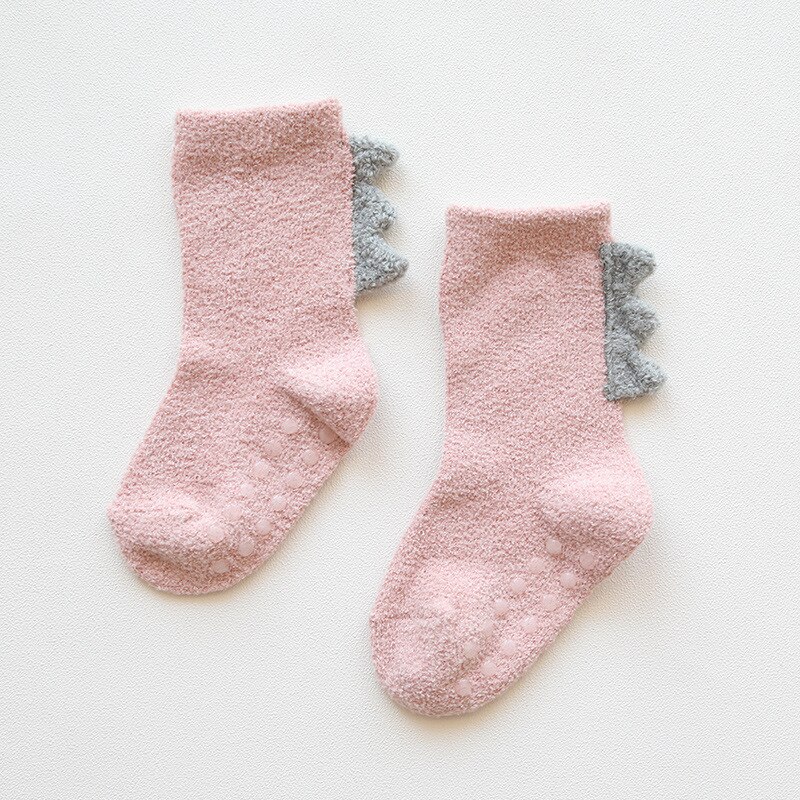 Herbst und Winter Verdickung freundlicher Socken Karikatur freundlicher Socken Baby Mädchen Socken Kleinkind Boden Socken Nicht-Unterhose Baby jungen Socken: Rosa / M(1-3T)