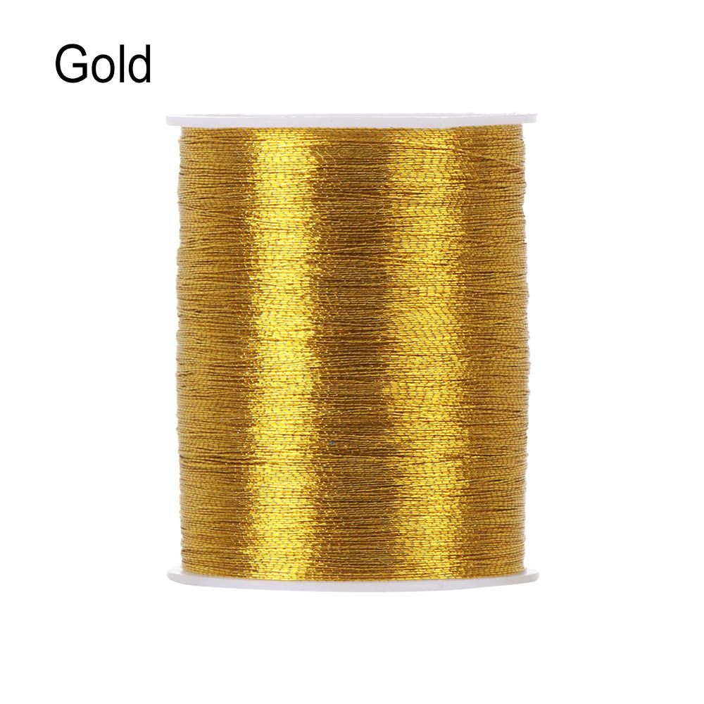 100 metres Spool Crafts Handmade DIY Embroidery Thread Cross Stitch gold wire Sewing Machine: Gold-100m