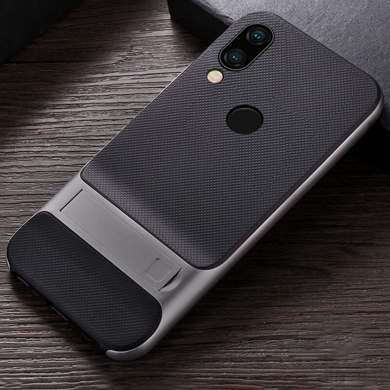 praktisch fallen für Xiaomi Redmi Hinweis 7/Hinweis7 Profi fallen Abdeckung 3D Stehen Halfter Silikon 360 Schutzhülle Redmi Hinweis7Profi 7Profi Rügestochen: Redmi Hinweis 7 / Royce grau