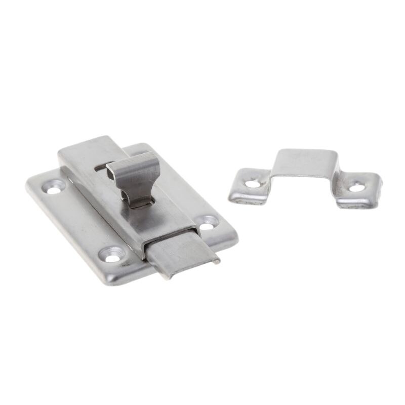Stainless Steel Spring Latch Slide Door Lock Security Gate Barrel Bolt Padlock