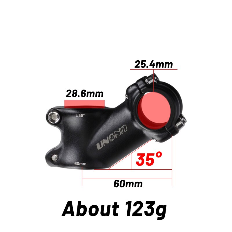 UNO MTB Vorbauten Fahrrad Vorbau Mtb Rennrad Vorbau 25.4/31,8mm Ultraleichte Vorbau 35 Grad 70 90 110mm Lenker Stamm matt Schwarz: 25.4x60mm