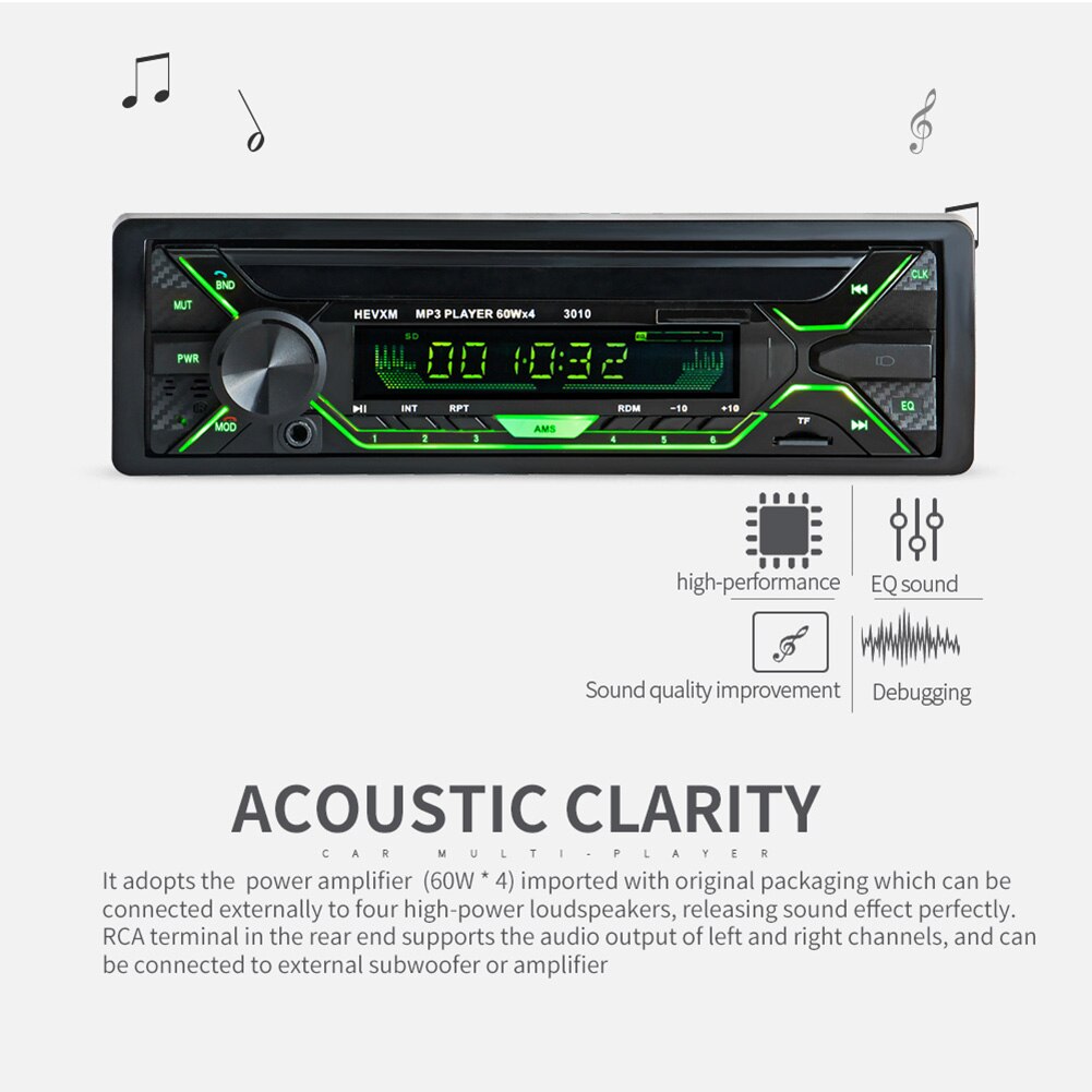 Single 1 DIN Car Radio Digital Media Receiver with Built-in Microphone Radio Stereo FM Radio Bluetooth MP5 Player Car Radio Car