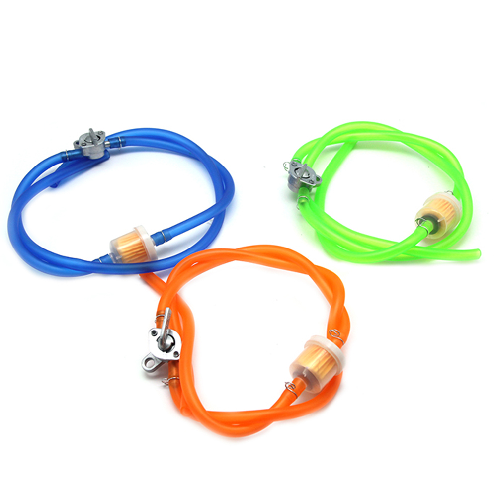 Zs Motos 6 Mm Motorfiets Benzine Brandstof Tap Kleppen Op/Uit Schakelaar + Olie Buis + Olie Filter Inline benzinekraan Pit Dirt Bike Atv Utv Scooter