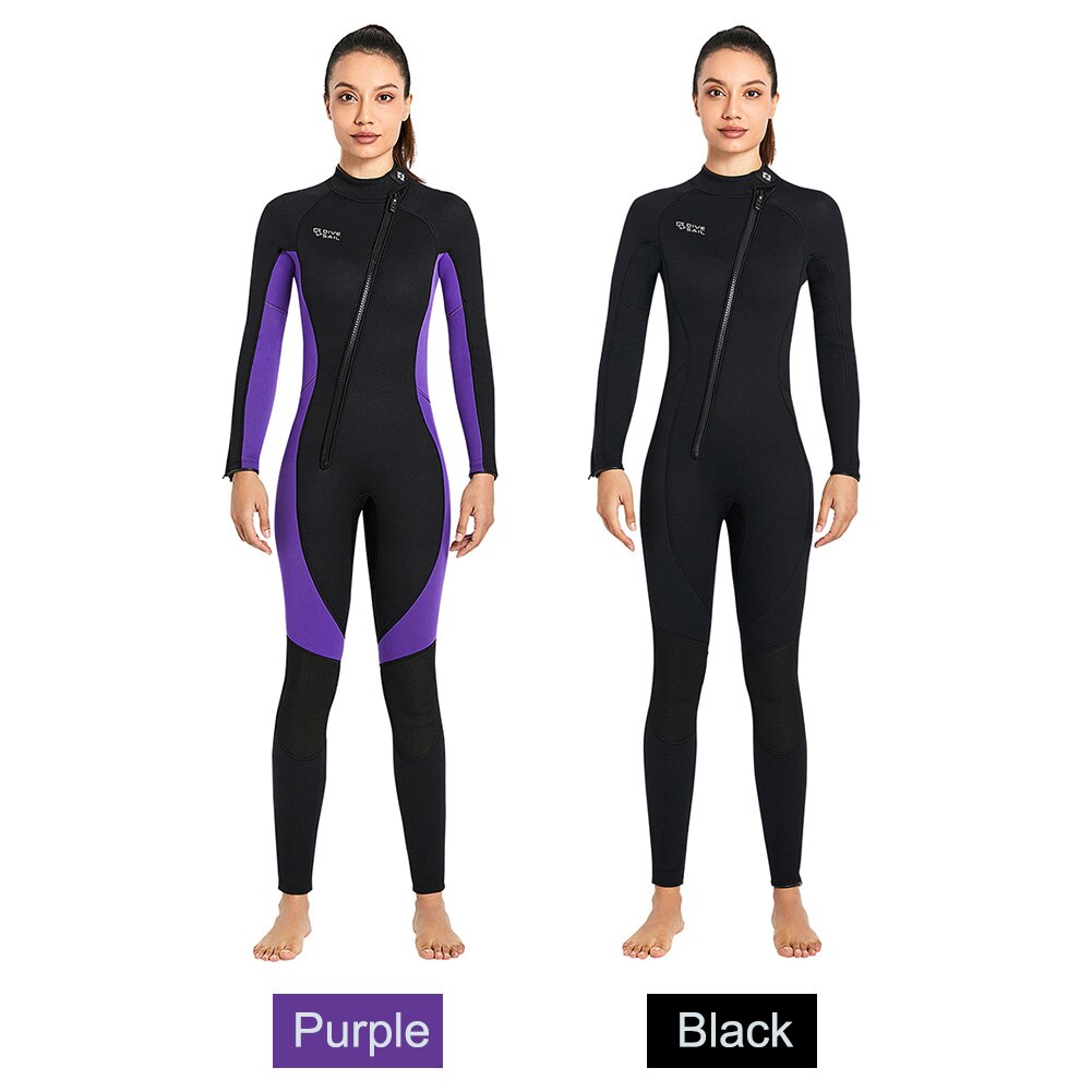 DIVE SAIL 3mm Neoprene Wetsuits Swimwears Diving Suits Long Sleeves Women Ladies One Piece Surf Snorkeling Surfing Swimsuit