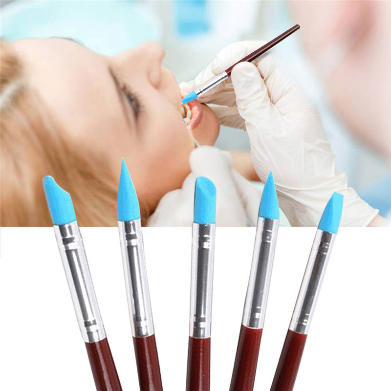 5pcs Dental lab composite Silicone Resin Brush Pens Dentistry products For Adhesive Resin Porcelain Teeth Denture Dentist Tools