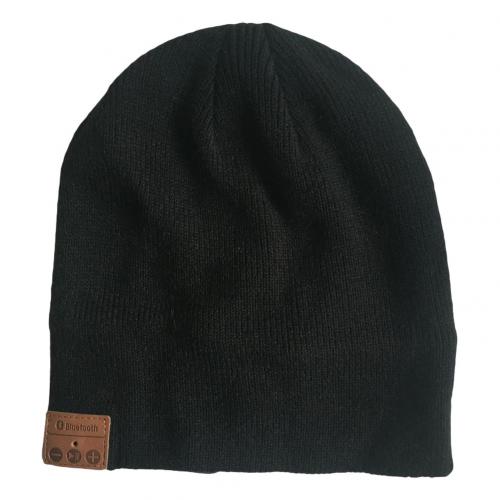 Unisex Soft Warm Beanie Hat Bluetooth 5.0 Music Smart Cap Headset Speaker with Mic Comfortable to Wear шляпа: Black