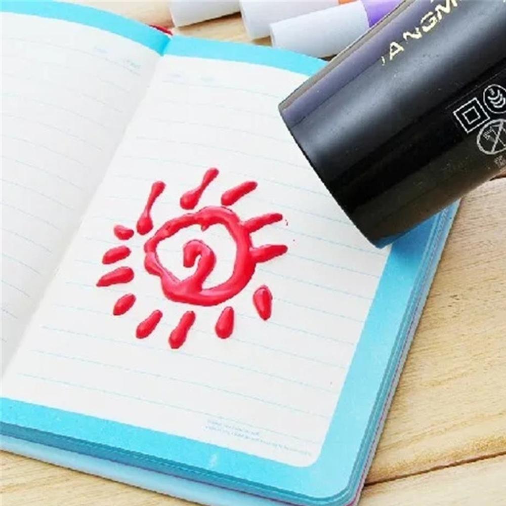 6 unids/set palomitas de maíz de pintura de la pluma para los niños DIY dibujo arte marcador suministros de Kawaii función papelería pluma bolígrafo con burbuja