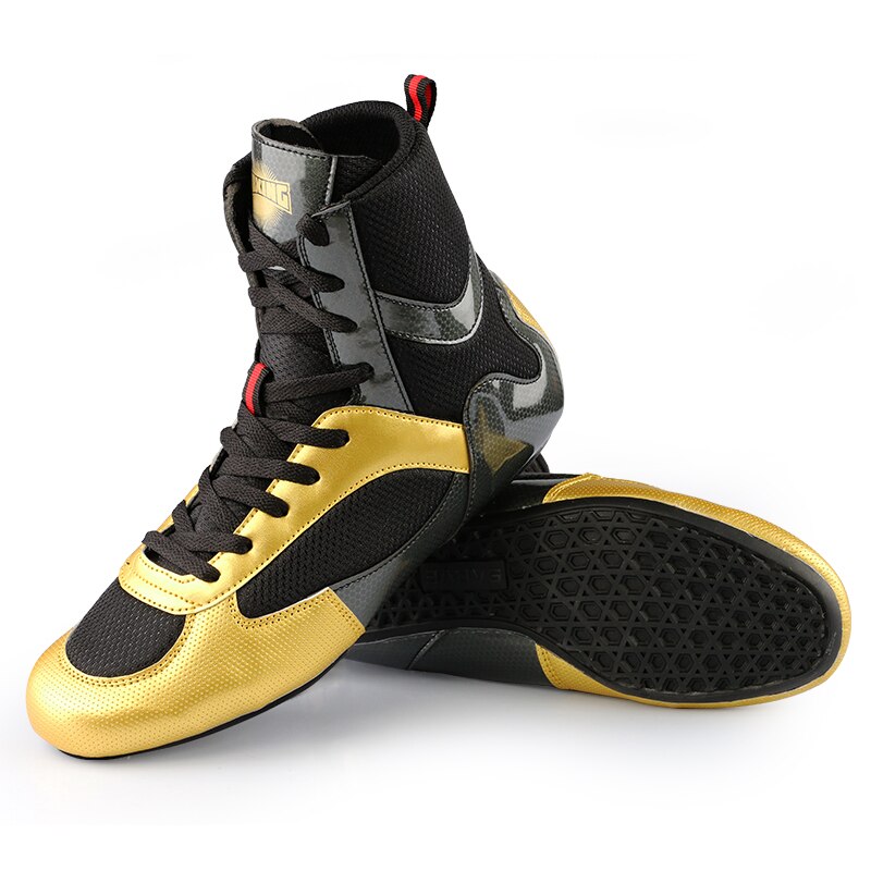 Men Women Sport Wrestling Shoes Black High Top Ladies Training Shoes Outdoor Male Shoes Boxing Trainer Big Size