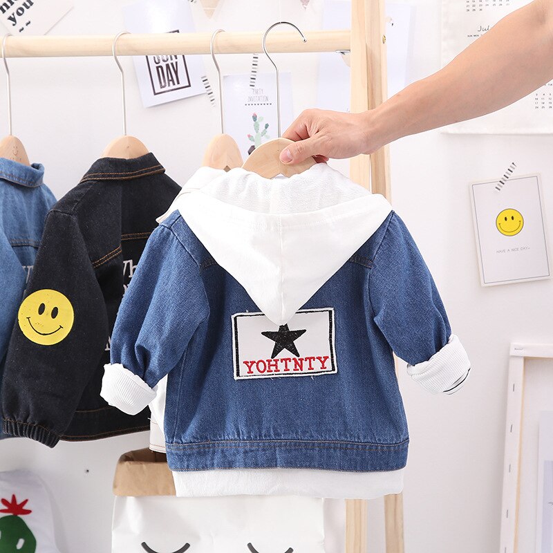 Veste de printemps-automne pour garçons | Pentagramme, veste en Denim pour filles, manteau, vêtements pour enfants de 1-2-3-4 ans