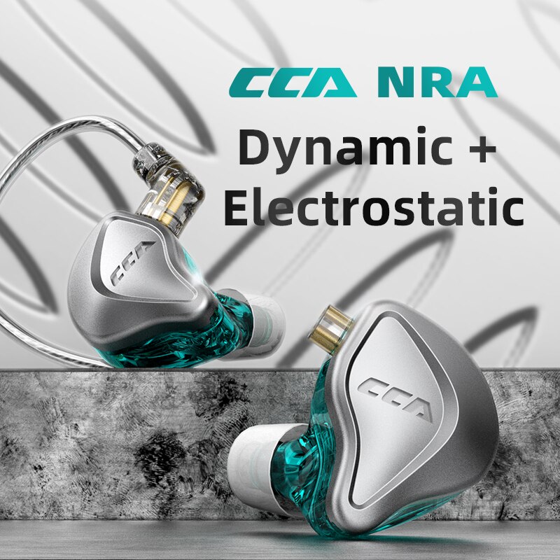 Auriculares intrauditivos electrostáticos CCA NRA, cascos con micrófono y cancelación de ruido, con cable para juegos deportivos