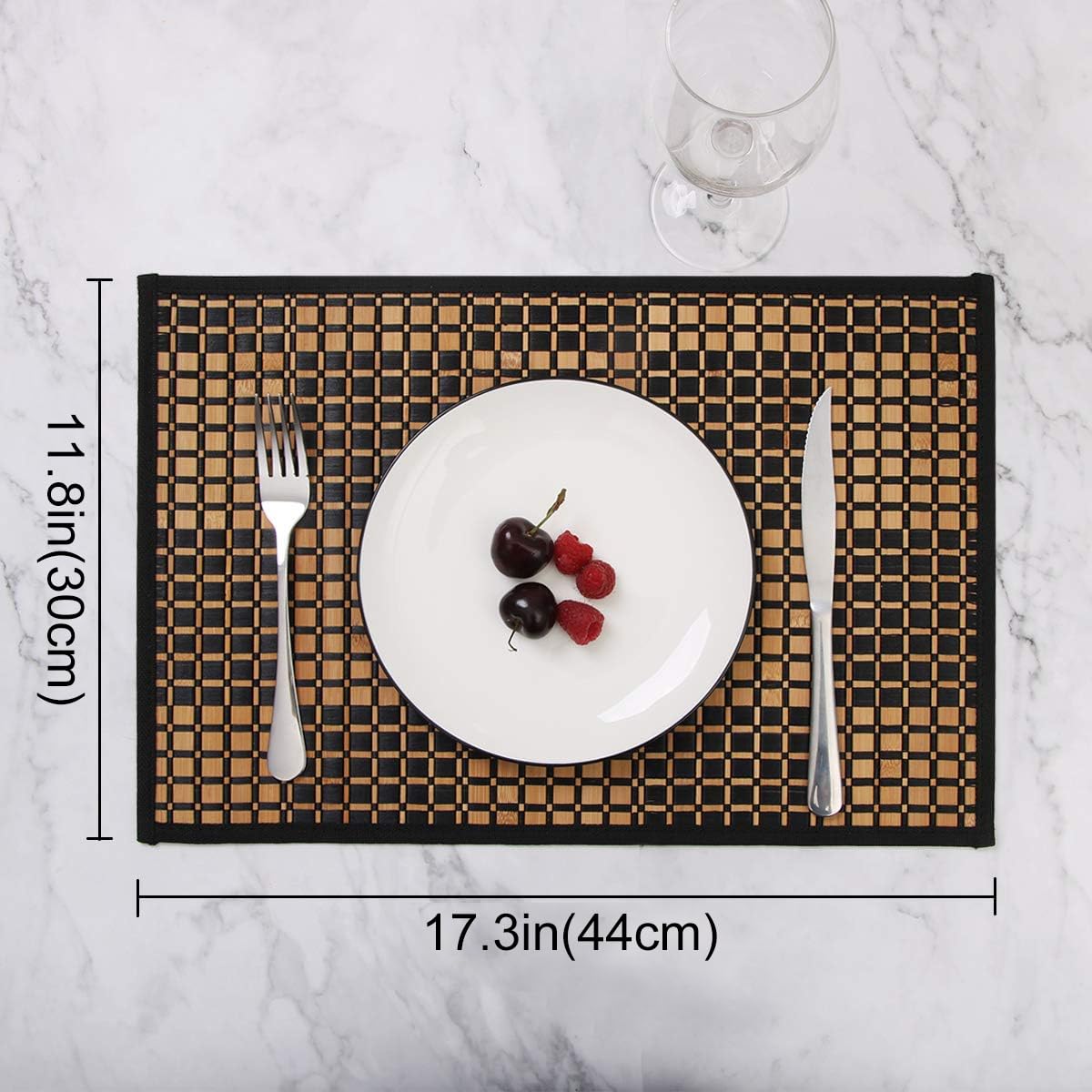 Napperons en bambou pour Table à manger, ensemble de 4 sets de napperons, résistants aux taches, à la chaleur, durables et robustes pour la cuisine