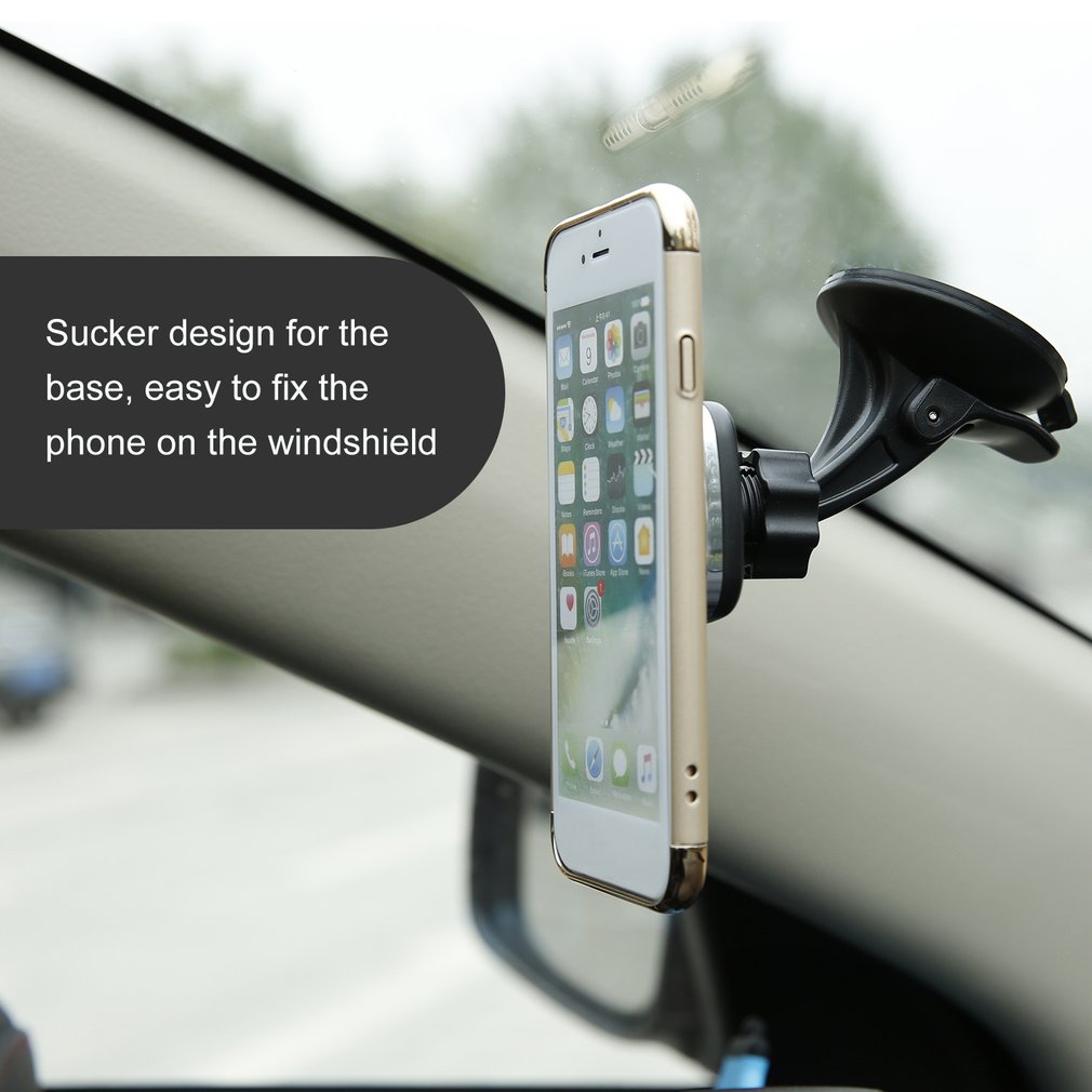 Easy to Operate Dashboard Mount and Windshield Magnetic Universal Car Phone Mount Holder for Smartphones Black