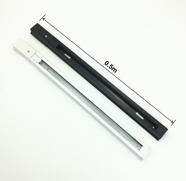 10 stücke FÜHRTE Schiene Track Leuchte Aluminium 1 meter 2 draht Anschluss System Tracks Leuchte 1 m schwarz weiß Universal Schienen: 0.5 meter track / WHITE