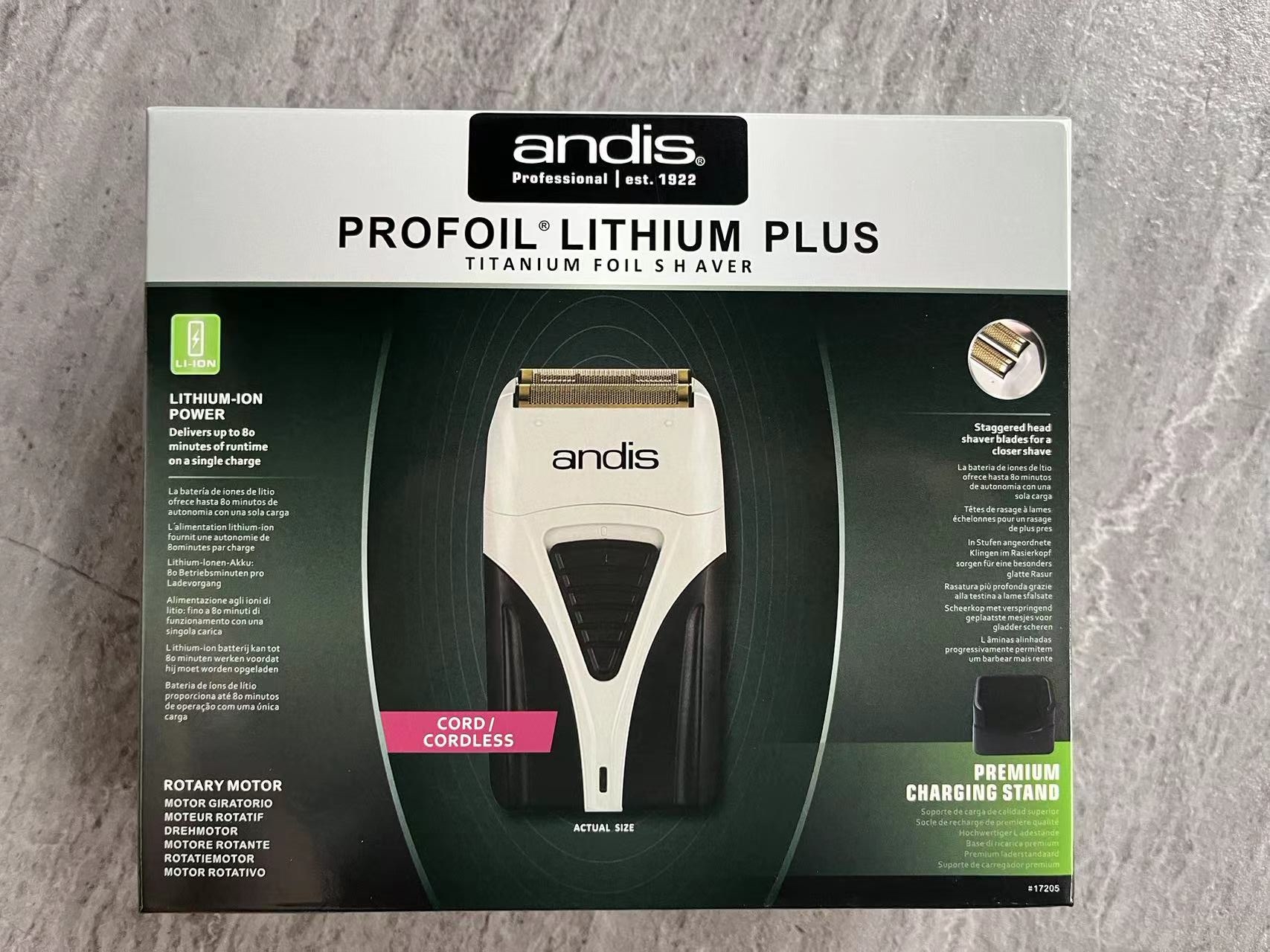 Original amerikansk andis profoil lithium plus 17205 barber hårrengöringsrakapparat för män rakkniv hårklippare tillbehör