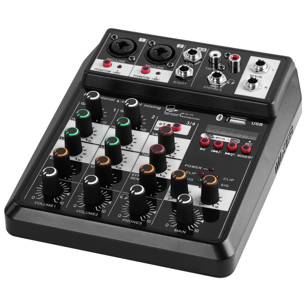 Wireless 4 channel Mixing console mixer Audio interface Portable mixer audio usb interface Sound Mixing Console Bluetooth mixer