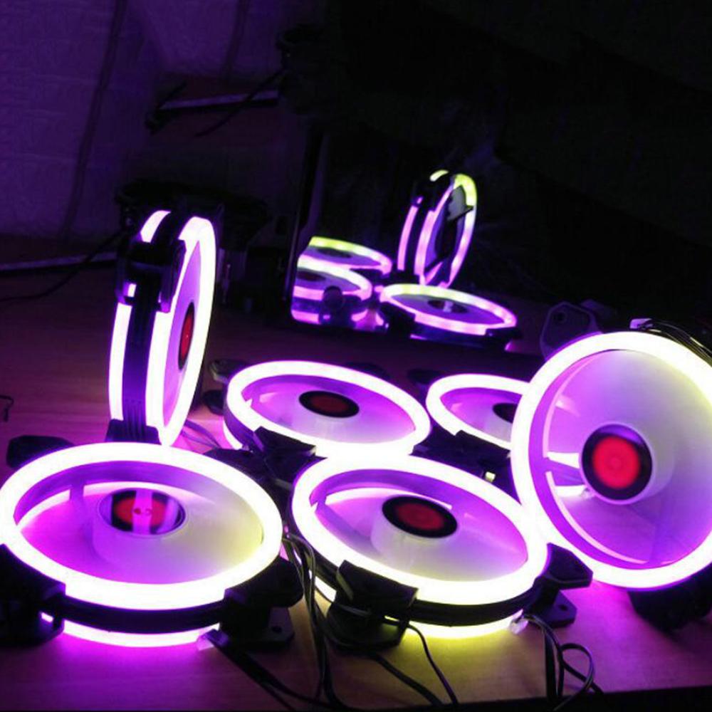 Computer Case Fan 120mm 4Pin 12V Quiet Cooling Fan RGB LED High Airflow CPU Cooler