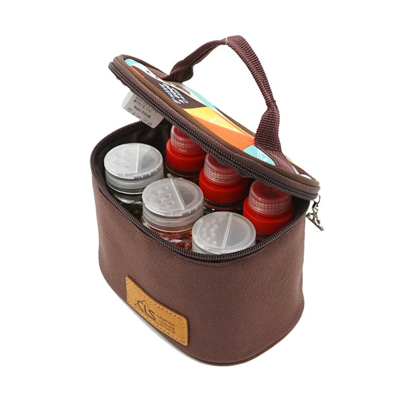 7 pcs Portable Spices Seasoning Jar Bag BBQ Organizer Seasoning Bottles Set for Camping BBQ Picnic