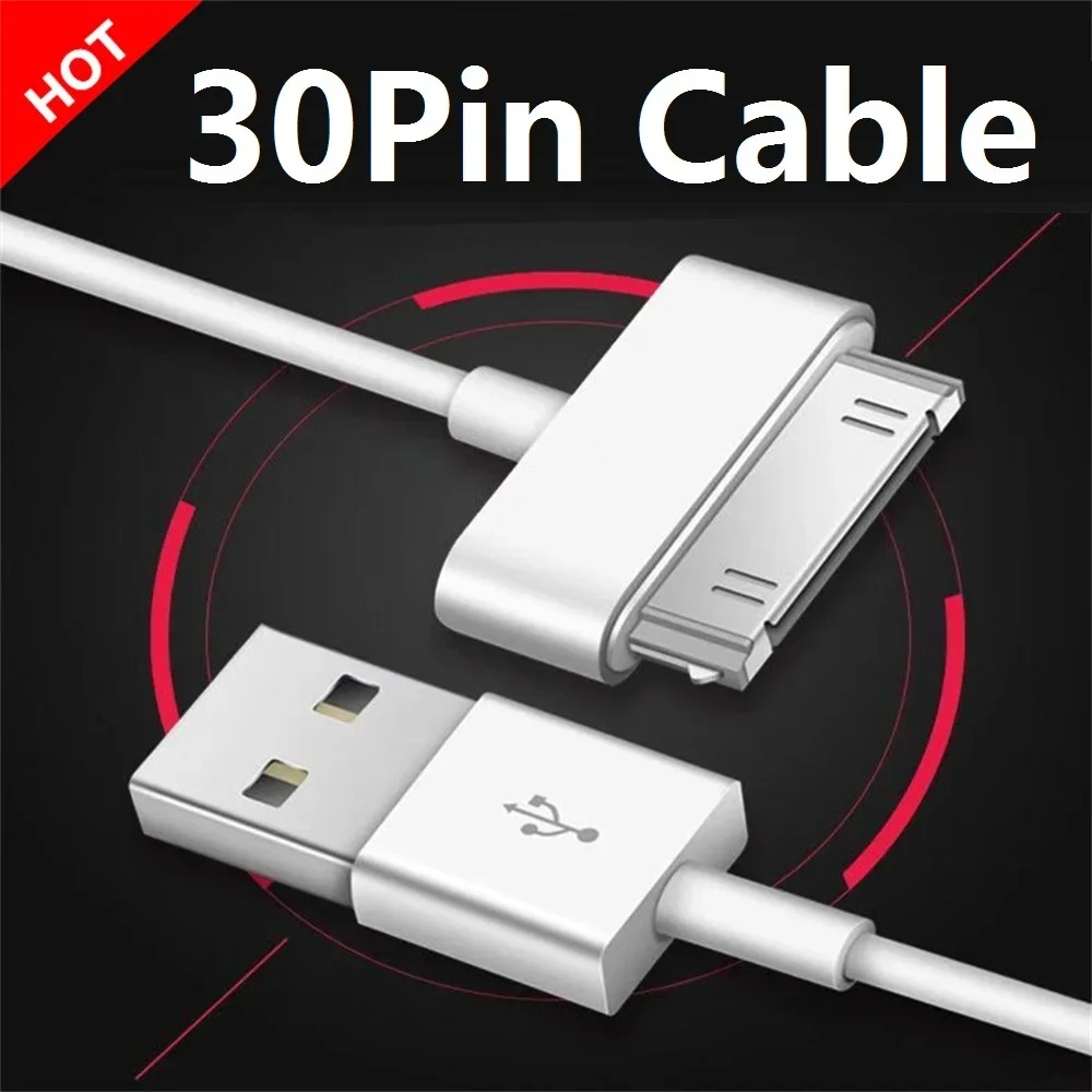 30 pin usb charger cable for Apple iphone 4 4s 3 3GS ipod nano ipad 1 2 3 iphone4 iphone4s 1m 1.5m charging cargador chargeur