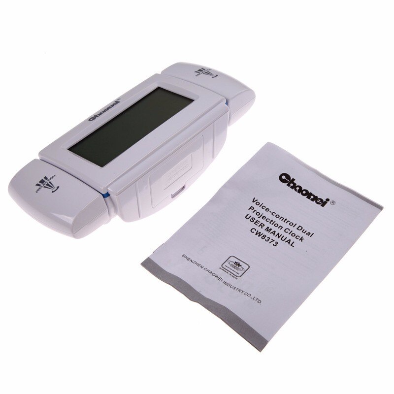 Digital Alarm Clock Projection LCD Screen Display 8 Second EL Backlight Snooze Dual Table Clock Clapping Voice Controlled Watch