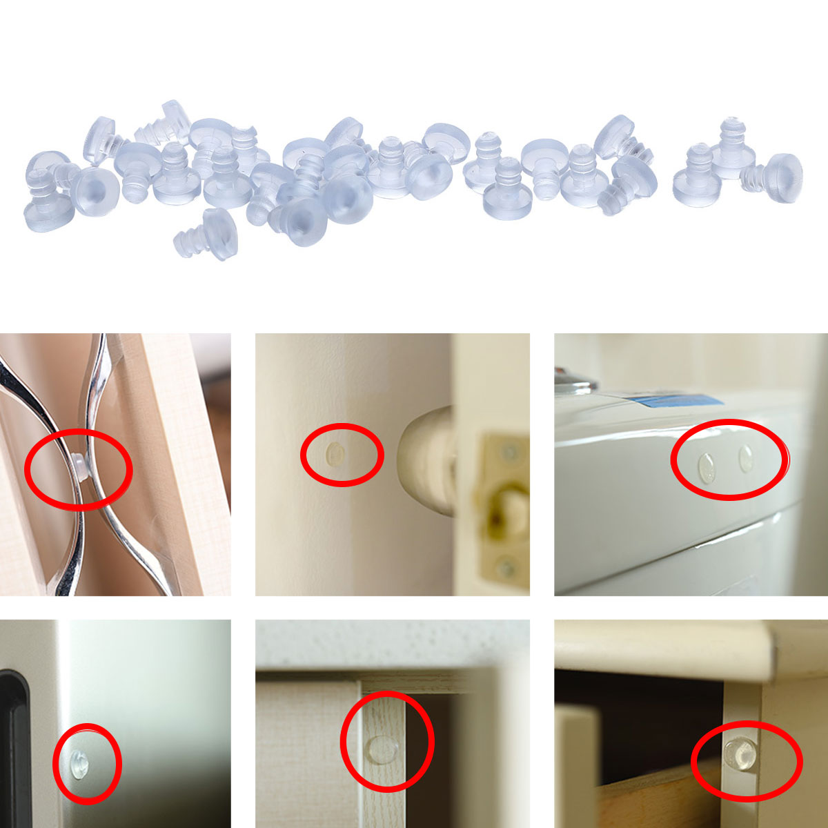 30 anti-kollision glas bordsskiva distanser glidande klart gummi inbäddad plugg lådskåp dörrstång spjäll möbler skydd