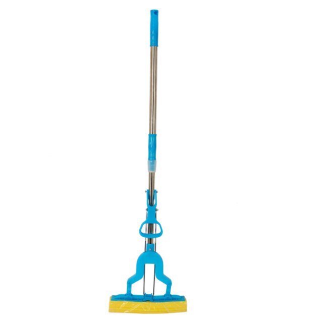 Stainless Steel Telescopic Rod Half-Folding Rubber Cotton Mop Folding Sponge Free Hand Washing Steel Squeezing Water Mop: B