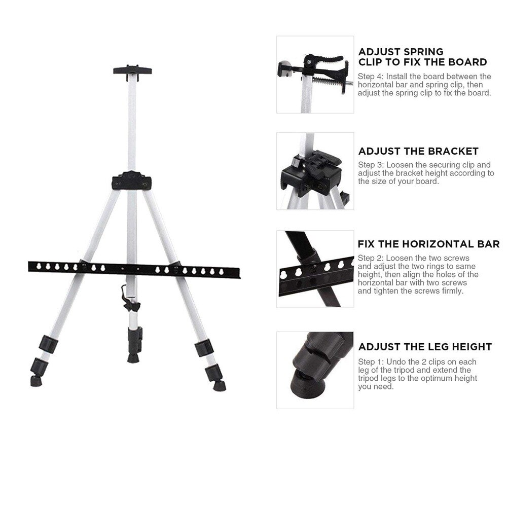 Artist Aluminum alloy Field Easel Folding Stand Table Top Floor Art Drawing Adjustable Height bracket sketch sketching easel