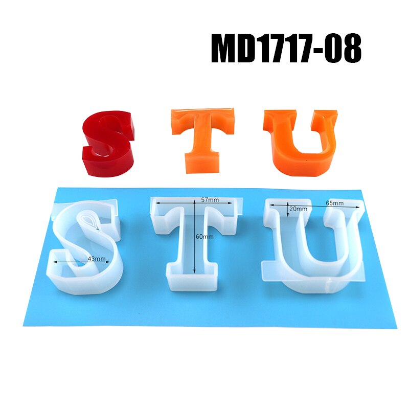 Moldes de silicone 26 letras inglês alfabeto resina fundição moldes de silicone diy fazendo ferramentas para casa letras decorativas: md1717-08