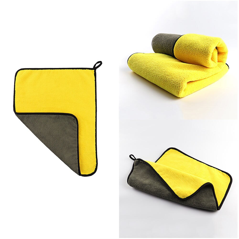 Geel-Grijs Auto Coral Fleece Wasstraat Handdoeken Water-Absorberende Gewatteerde Auto Doekjes Schoon En Microfiber Nano-wol Handdoeken 30*30Cm