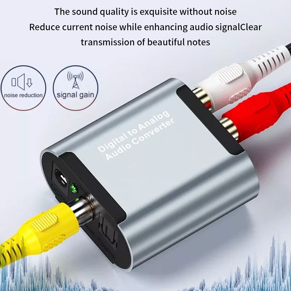 Portable Optische Digitale Stereo Audio Spdif Toslink Coaxiale Signaal Naar Analoog Converter Dac Jack Rca Versterker Decoder Adapter