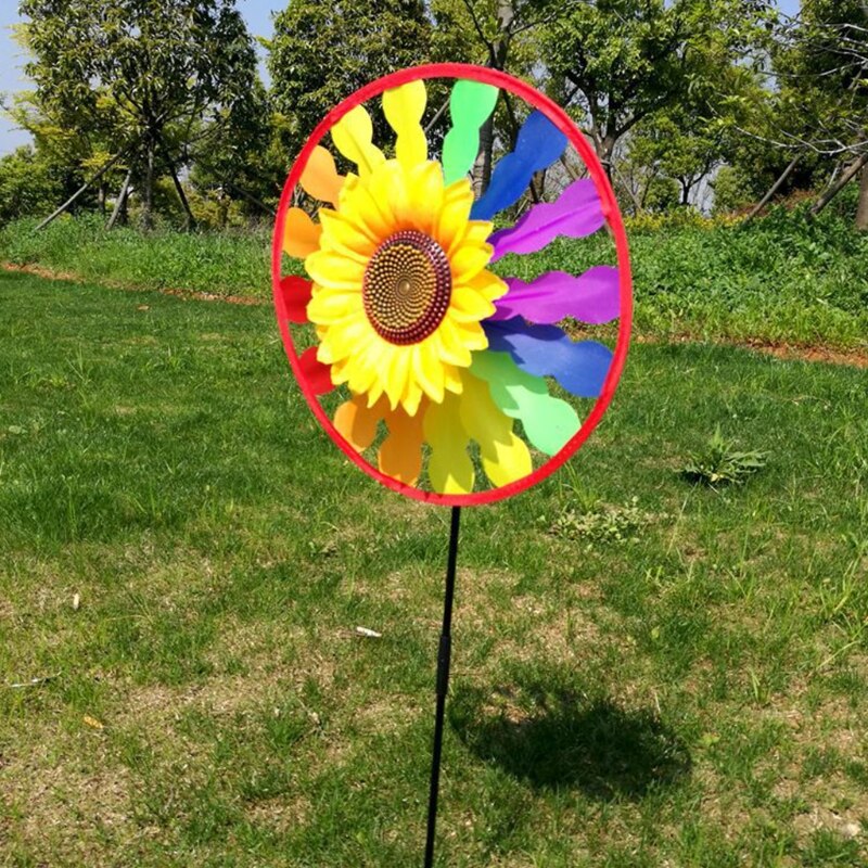 10 pz girasole mulino a vento vorticoso vento Spinner casa cortile giardino arredamento cinetico vento filatori bambini fan girandola bambini giocattolo per bambini