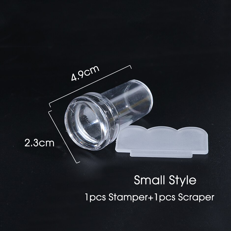 1 einstellen Französisch Nagel Stempel Mit Schaber Runde Silikon transparent Weichen Kopf Nagel Kunst Stempel Polnischen drucken Transfer Werkzeuge GL621: ND251 klein