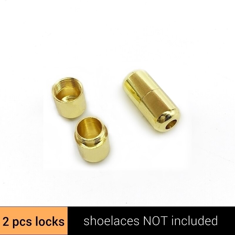 Schnell Elastische Schnürsenkel Metall sperren Schnürsenkel Für freundlicher Erwachsene Turnschuhe: nur golden Schlösser
