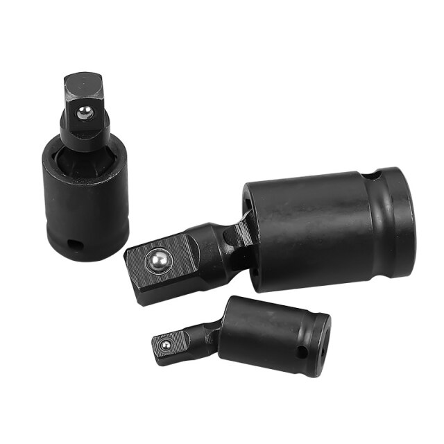 ZK30 3Pcs 1/4 "3/8" 1/2 "Fosfateren Chroom Molybdeen Staal Steeksleuteldop Adapter Pneumatische Moersleutel Kruiskoppeling hand Tool: 3Pcs