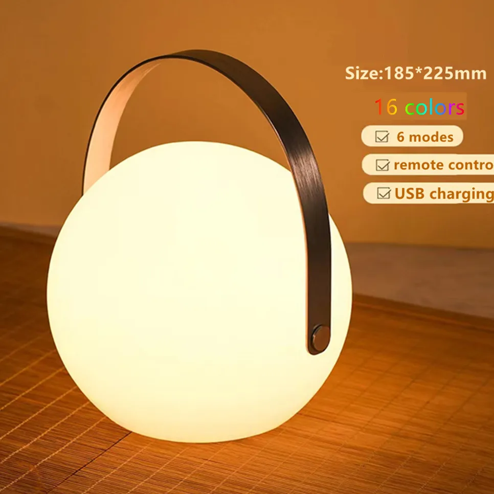 Tuya-Controle Remoto Inteligente RGB LED Table Lamp, impermeável, sem fio, carregamento USB, Camping ao ar livre, Decoração portátil, 16 cores: Azul