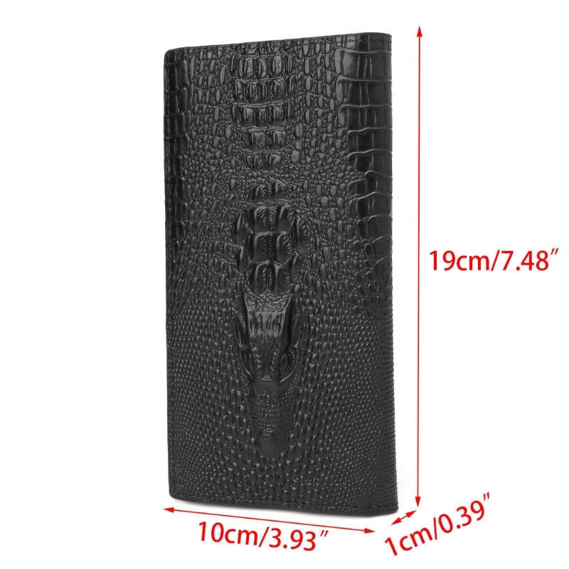 1 pc herr s 3d alligator plånbok bifold id kreditkortshållare plånbok handväska lång koppling billfold