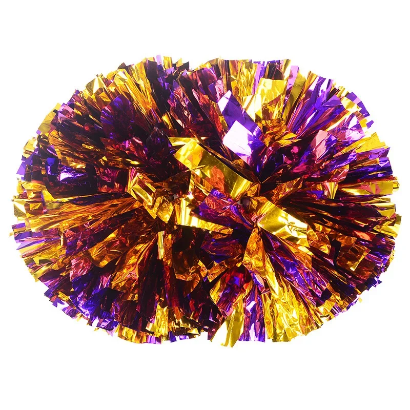 Pompones de porristas con mango, bolas de animación, oro grande, plata, rojo, amarillo, azul, pompones de baile de mano, accesorios para mujeres y niños, 1 ud.: Gris claro