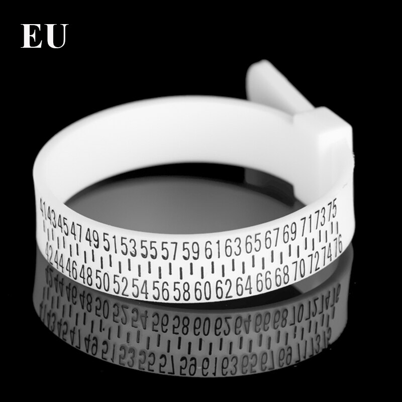 1Pc Ring Sizer UK/US/EU/JP Wedding Official Finger Measure Gauge Men and Womens Sizes A-Z Jewelry Accessory Measurer: White-EU