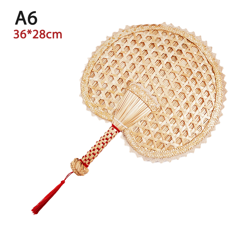Éventail en paille tissé à la main, décoration , naturel, vieux été: A6