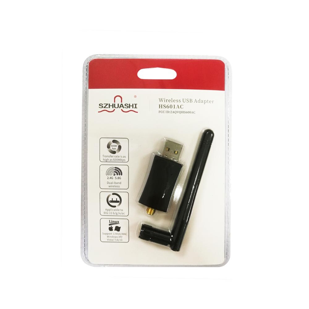 600M 2.4GHz/5.8GHz Dual band USB WIFI adapter ,Operating system supported Win XP/Vista/7/8/10 Linux Mac OS X