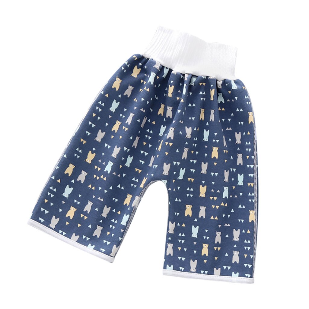 Prevent Baby Bed Wetting Pure Cotton Baby's Diaper Skirt For Preventing Leakage Of Urine Learning Pants That Can Be Washed Skirt: Navy / 4T