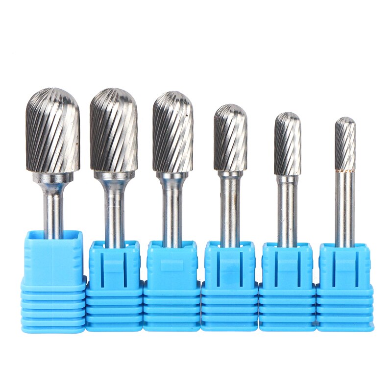 1pc Tungsten Carbide Rotary File Tool Point Burr C Ball Nose 6mm 1/4 Shank Die Grinder Abrasive Tools Drill Milling Carving Bit: Blue