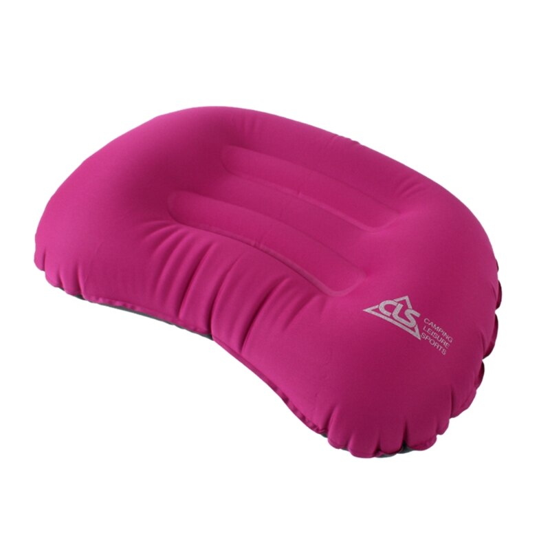 Portable Inflatable Pillow Travel Air Pillow Neck Pillow Camping Sleeping Gear 24BD: Hot pink