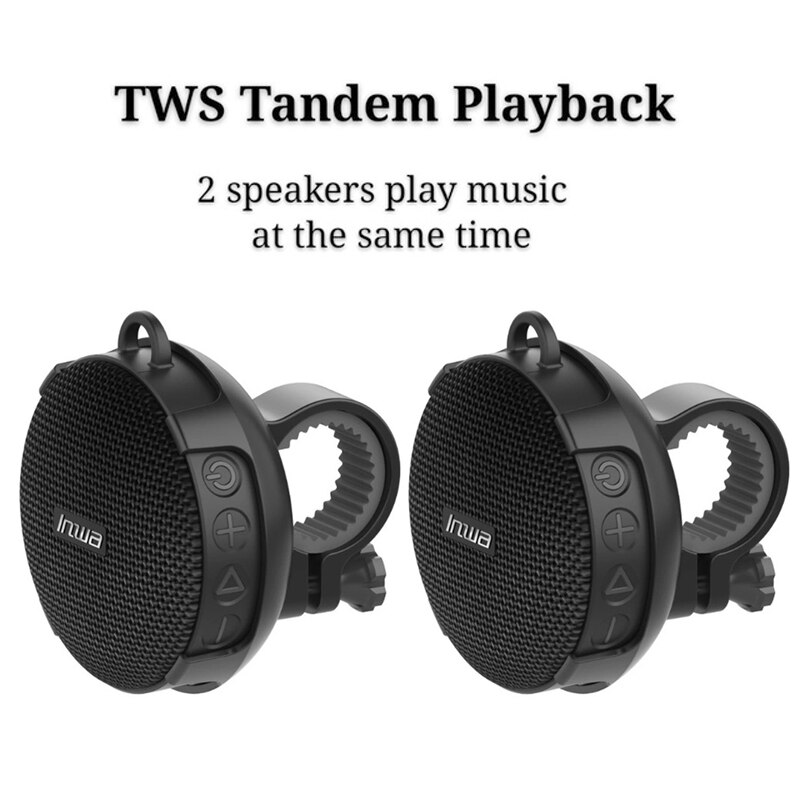 Portable Bikes TWS Bluetooth-luidspreker Krachtige fietskolom IPX7 Waterdichte doucheluidspreker Akoestiek Super Base 3D Stereo Subwoofer Boombox Muziekcentrum Home Theater Soundbar Woofer Handsfree: TWS double black