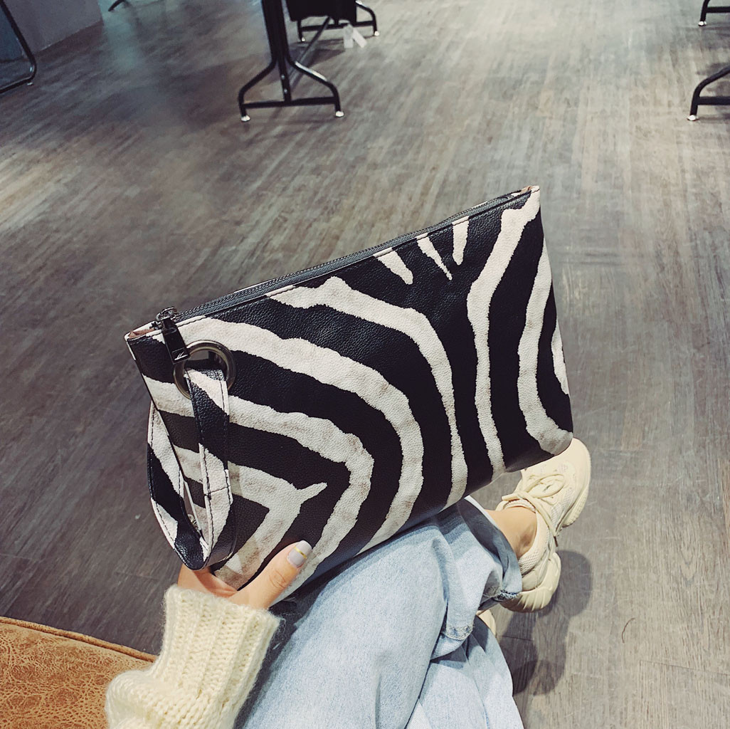 Vrouwen Lederen Schoudertassen Zebra Luipaard Clutch Bag Voor Vrouwen Mode Retro Pu Leer Handy Avond Pols Dag Clutch tas