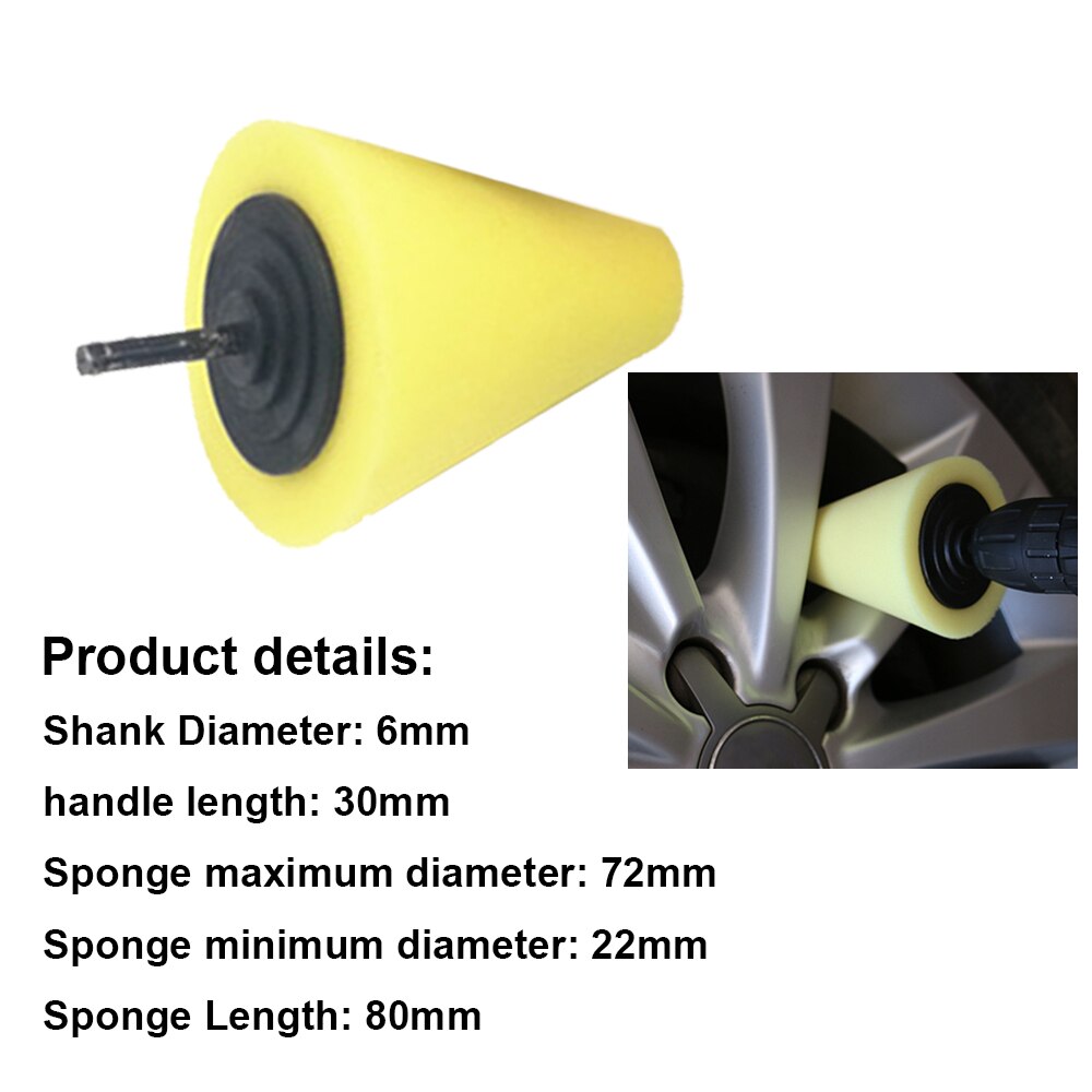 Juego de cepillos para cepillo de limpieza con motor esponjas para pulir el coche, Herramientas de limpieza de baño y lavado de ruedas para el coche, 7 Uds.